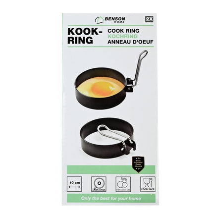 Benson Kookring Set - Staal & PTFE - Ø 10 cm - 2 stuks