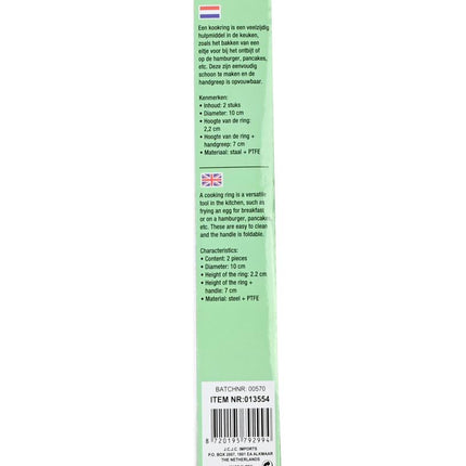 Benson Kookring Set - Staal & PTFE - Ø 10 cm - 2 stuks