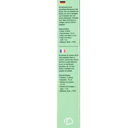 Benson Kookring Set - Staal & PTFE - Ø 10 cm - 2 stuks