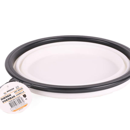 Benson Opvouwbare Voer- en Drinkbak - 13 cm - Wit - Siliconen