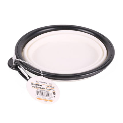 Benson Opvouwbare Voer- en Drinkbak - 13 cm - Wit - Siliconen