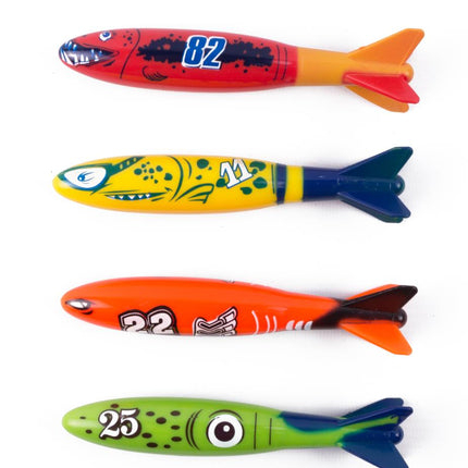 Benson Duikspeelgoed Torpedo's - 4-Delig - Felle Kleuren
