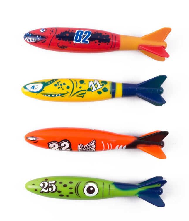 Benson Duikspeelgoed Torpedo's - 4-Delig - Felle Kleuren
