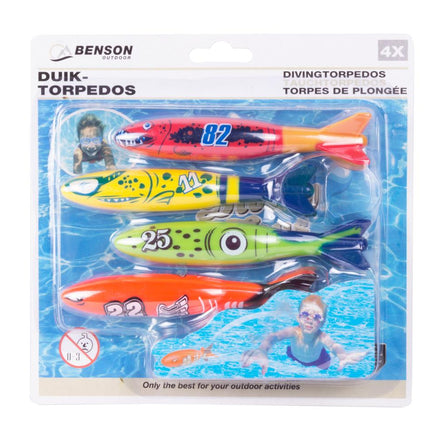 Benson Duikspeelgoed Torpedo's - 4-Delig - Felle Kleuren