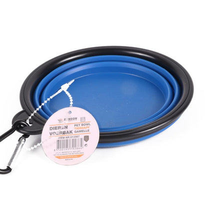 Benson Opvouwbare Voer- en Drinkbak - 13 cm - Blauw - Siliconen
