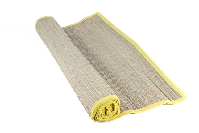 Benson Oprolbare Strandmat - Riet - 60 x 180 cm - Gekleurde Rand