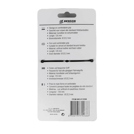 Benson Retro Fietshandvatten - 125 mm - Kunstleer - Zwart