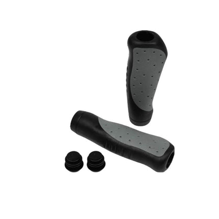 Benson Ergonomische Fietshandvatten - 135 mm - Zwart/Grijs - Inclusief Stuurdoppen