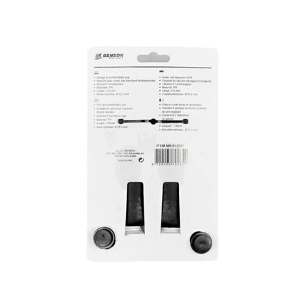 Benson Ergonomische Fietshandvatten - 135 mm - Zwart/Grijs - Inclusief Stuurdoppen