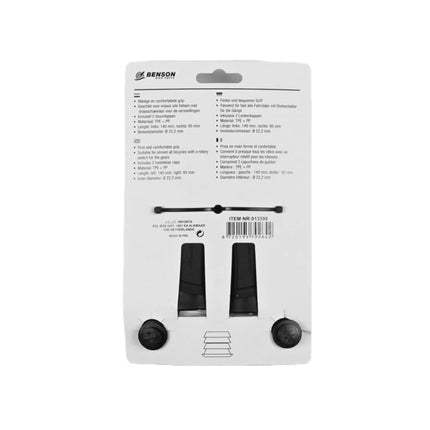 Benson Ergonomische Fietshandvatten - 140 mm & 95 mm - Voor Draaischakeling - Zwart