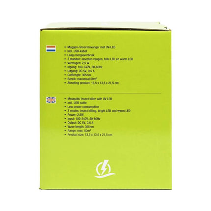Benson Muggen- en Insectenvanger - UV-Lamp - 2.5W - 50 m² - 3 Standen