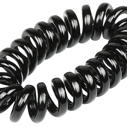 Benson Telefoonkabel Haarelastiekjes – 8 Stuks – Zwart – Spiraal Design