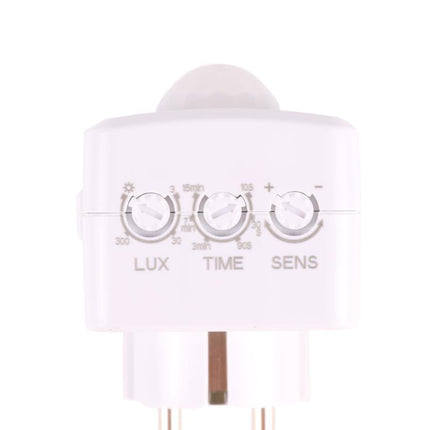 Benson Stekker met Bewegingssensor – Randaarde – Instelbaar – Wit