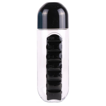 Benson Drinkfles met Pillendoos – 600 ml – 7 Dagen – Handige 2-in-1 Set