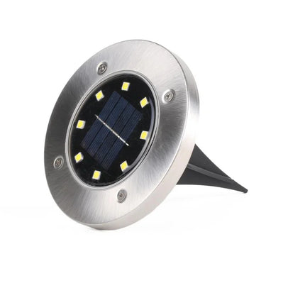 Benson Solar Grondspot – Modern Design – 8 LED's – Ø 12 cm – Zilver