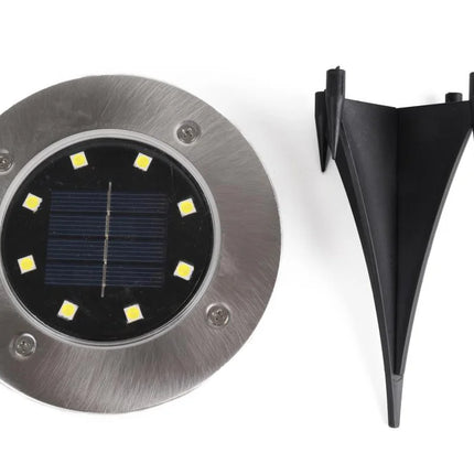Benson Solar Grondspot – Modern Design – 8 LED's – Ø 12 cm – Zilver
