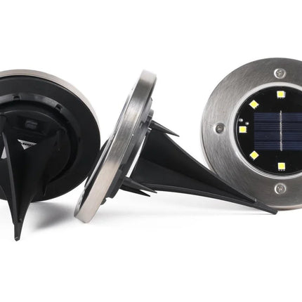 Benson Solar Grondspots – Set van 3 – RVS & 8 LED's – IP44