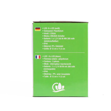 Benson Solar Grondspots – Set van 3 – RVS – Ø12 cm – IP44