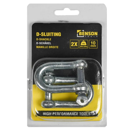 Benson D-Sluiting Ø 10 mm – Set van 2 – 320 kg Werklast