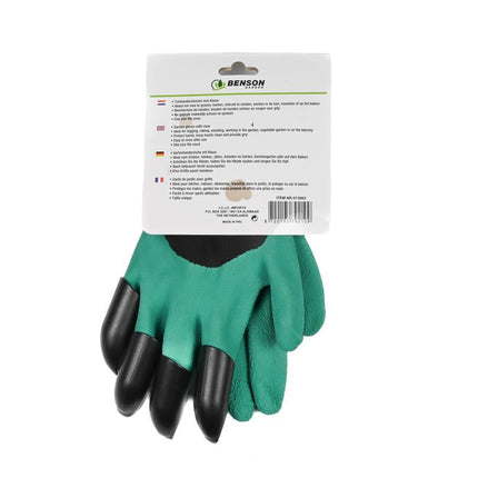 Benson Tuinhandschoenen met Klauw - Graven en Wieden - One-size - Groen/Zwart