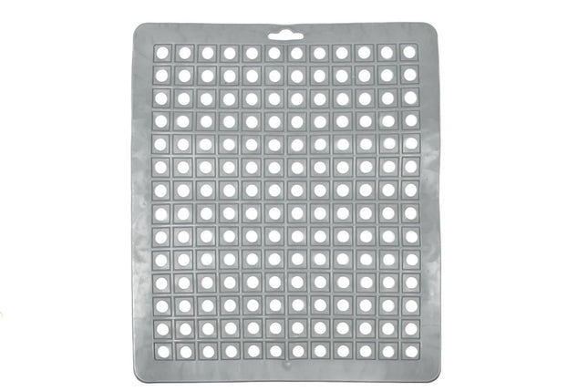Benson Vierkante Gootsteenmat - 25 x 29 cm - PVC - Beschermend - Grijs