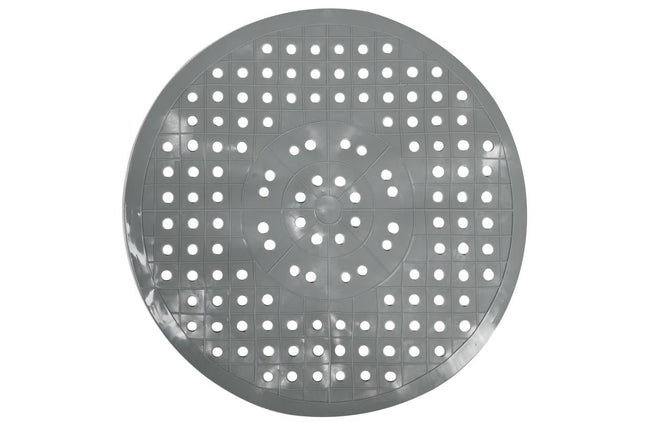 Benson Ronde Gootsteenmat - Ø 28 cm - PVC - Beschermend - Grijs