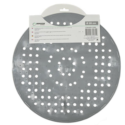 Benson Ronde Gootsteenmat - Ø 28 cm - PVC - Beschermend - Grijs