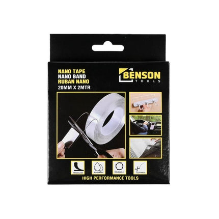 Benson Dubbelzijdige Nano Tape 20 mm x 2 m - Herbruikbaar & Afwasbaar