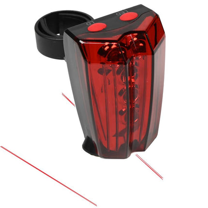 Benson Fietsachterlicht - 5 LED's - Laserstralen - Veiligheidszone - Spatwaterdicht