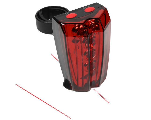 Benson Fietsachterlicht - 5 LED's - Laserstralen - Veiligheidszone - Spatwaterdicht