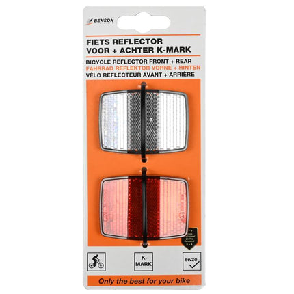 Benson Reflectorenset Fiets - Voor & Achter - K-MARK Gecertificeerd - Rood & Wit