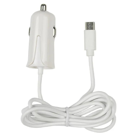 Benson Autolader met USB Type-C Kabel – 1.2 Meter – 2A – 12/24V – Wit