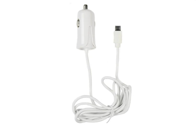 Benson Autolader met Micro USB-kabel – 1.2 Meter – 1A – 12/24V – Wit