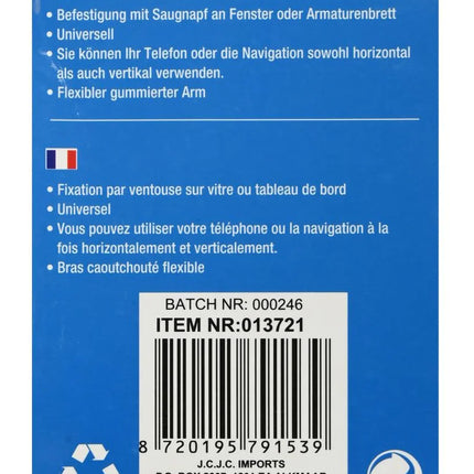 Benson Universele Telefoonhouder – Krachtige Zuignap – Flexibele Arm – Zwart