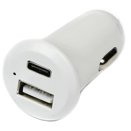 Benson Autolader – USB-A & USB-C – 3A – 12/24V – Snel & Efficiënt Opladen – Wit
