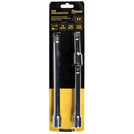 Benson Dop Verlengstukset - 3-delig - 1/2" Aansluiting - Cr-V Staal