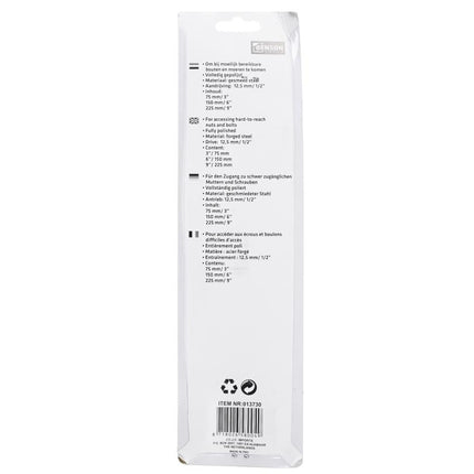 Benson Dop Verlengstukset - 3-delig - 1/2" Aansluiting - Cr-V Staal