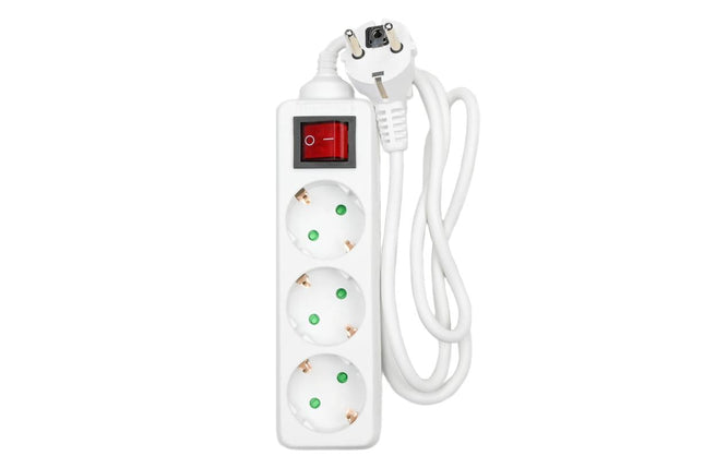 Benson Stekkerdoos met Schakelaar – 3-voudig – 1 meter – Wit