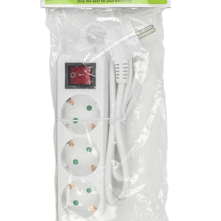Benson Stekkerdoos met Schakelaar – 3-voudig – 1 meter – Wit