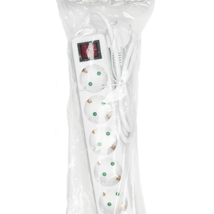 Benson Stekkerdoos met Schakelaar – 6-voudig – 1 meter – Wit