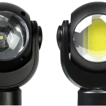 Hofftech Zaklamp met Draaikop – LED + COB – 3 Watt – 200 Lumen – Aluminium