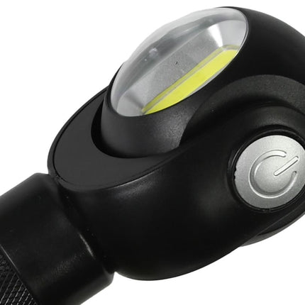 Hofftech Zaklamp met Draaikop – LED + COB – 3 Watt – 200 Lumen – Aluminium