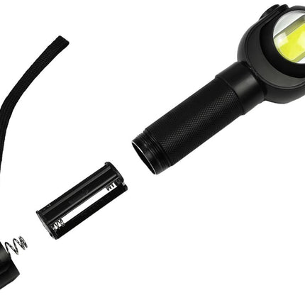 Hofftech Zaklamp met Draaikop – LED + COB – 3 Watt – 200 Lumen – Aluminium