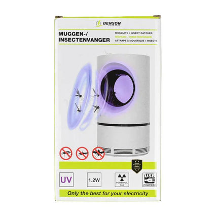 Benson Muggen- en Insectenvanger – 1.2W UV-Lichtring – USB – 20 m²