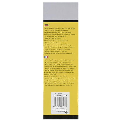 Stahlex Sleutelkluis met Beugel & Cijferslot - 155 x 63 x 46 mm - Weerbestendig