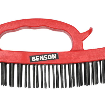 Benson Staalborstel - 16,5 cm - Soft Grip Handvat - Rood