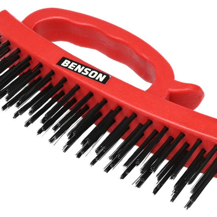 Benson Staalborstel - 16,5 cm - Soft Grip Handvat - Rood