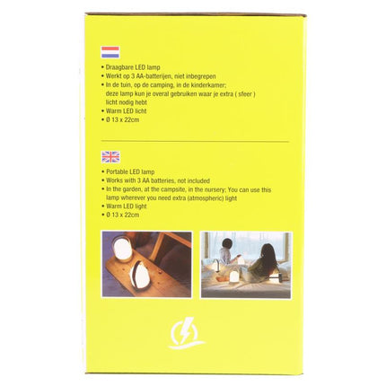 Benson Draagbare LED Lamp - 70 Lumen - Warm Licht - Ø 13 x 22 cm - Zwart