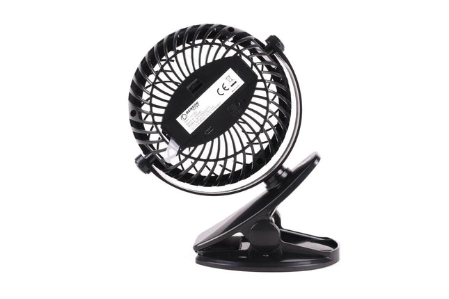 Benson Draagbare Ventilator met Clip - Oplaadbaar - Zwart - 3 Snelheden