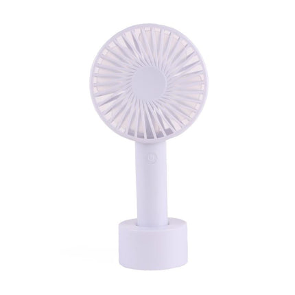 Benson Oplaadbare Handventilator - 3 Snelheden - Inclusief Bureauhouder - Wit